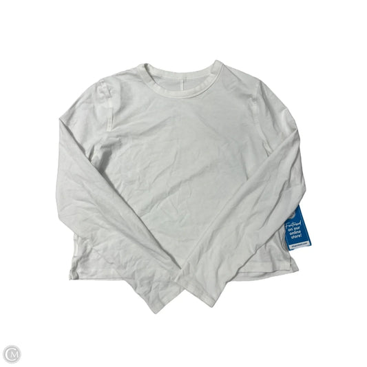 Athletic Top Long Sleeve Crewneck By Lululemon In White, Size: S