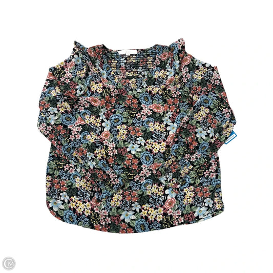 Top Long Sleeve By Loft In Floral Print, Size: Xs