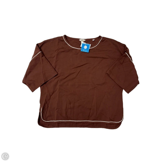 Top Short Sleeve By Max Studio In Brown, Size: M