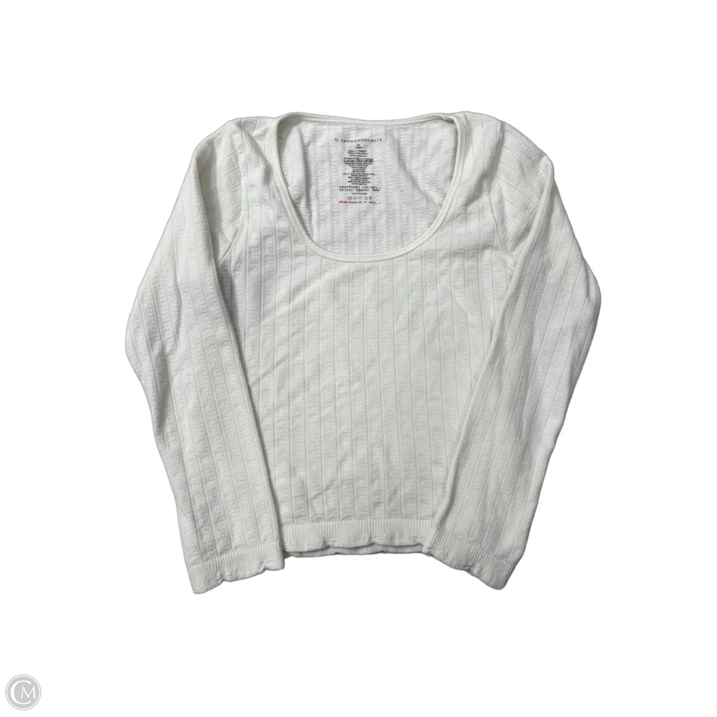 Top Long Sleeve By Anthropologie In White, Size: M