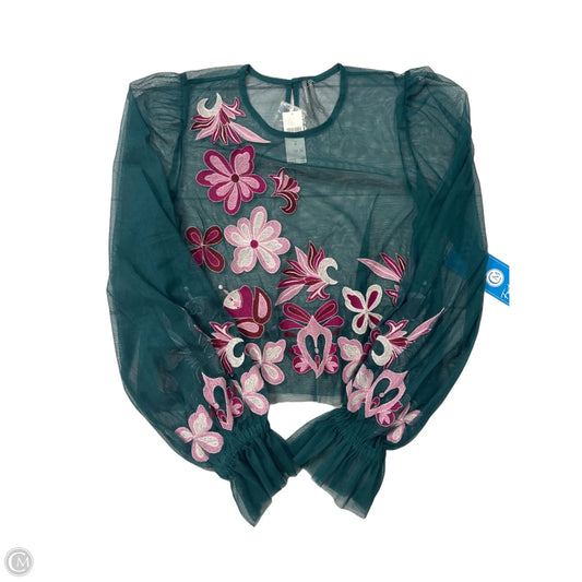 New! Top Long Sleeve By Anthropologie In Teal, Size: M