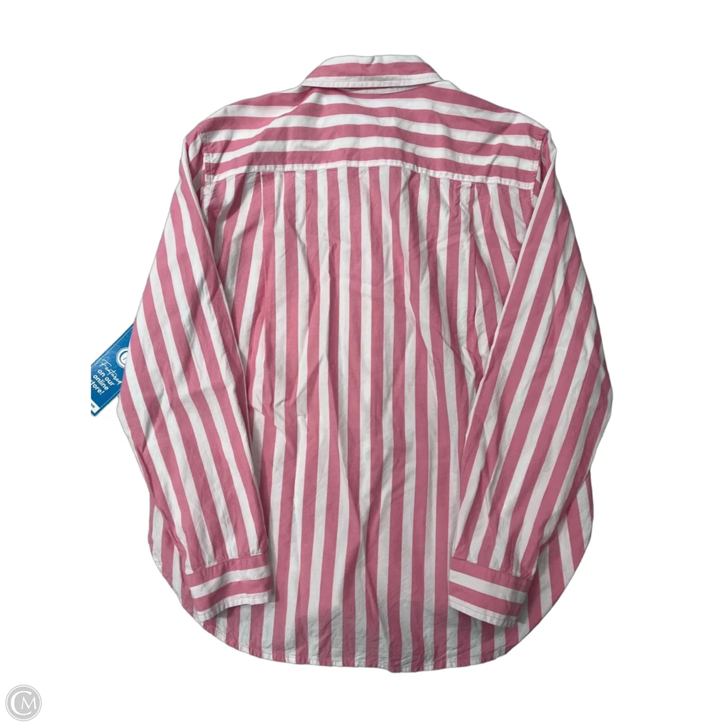 Blouse Long Sleeve By Loft In Striped Pattern, Size: M