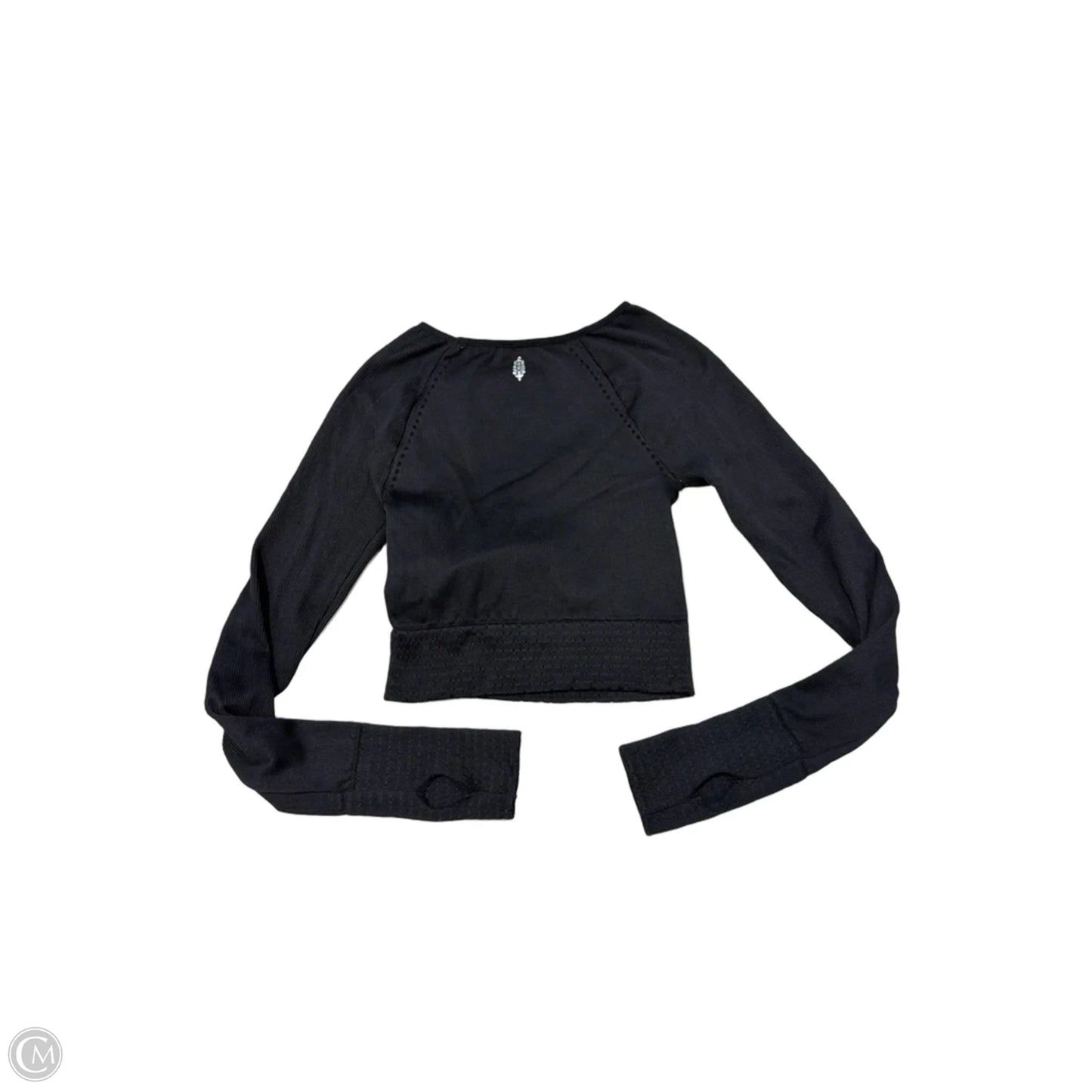 Athletic Top Long Sleeve Crewneck By Free People In Black, Size: M