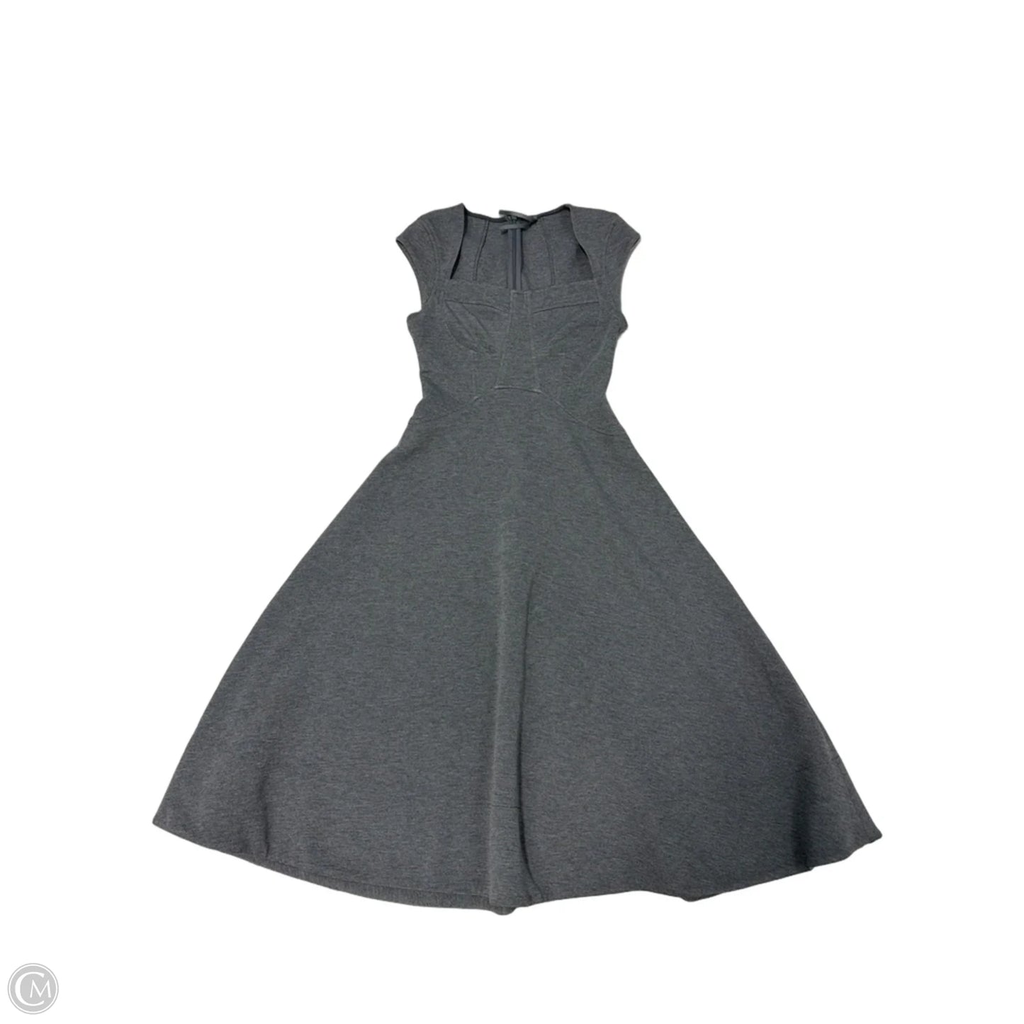 Dress Casual Midi By Anthropologie In Grey, Size: XS Petite