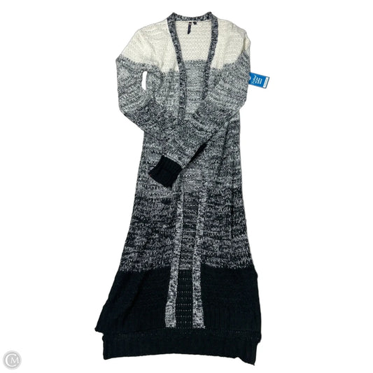 Sweater Cardigan By Poof In Black & Cream, Size: M