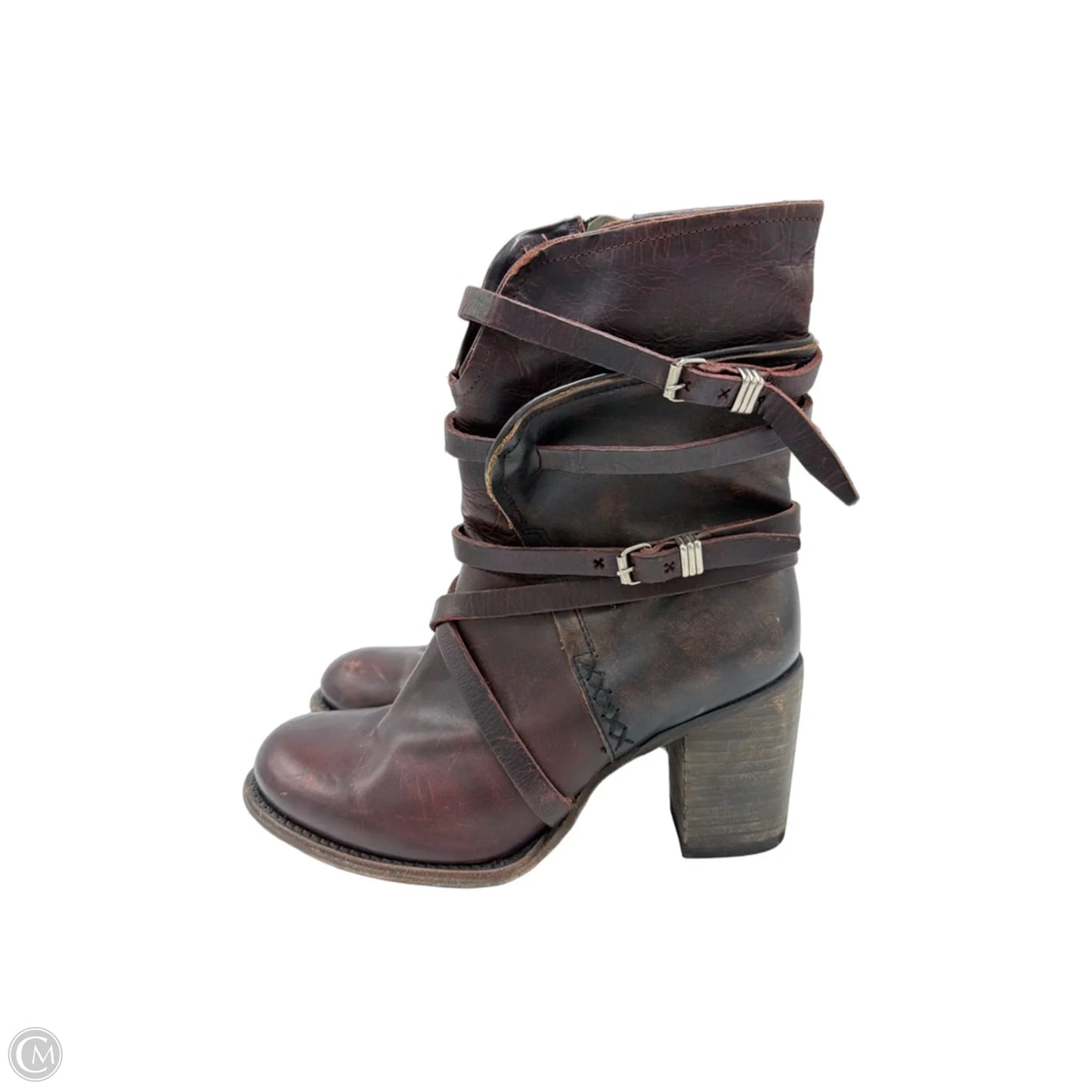 Shoes Heels Block By Freebird In Maroon, Size: 9