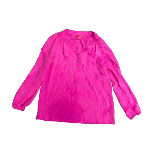 Top Long Sleeve Designer By Lilly Pulitzer In Pink, Size: Xs