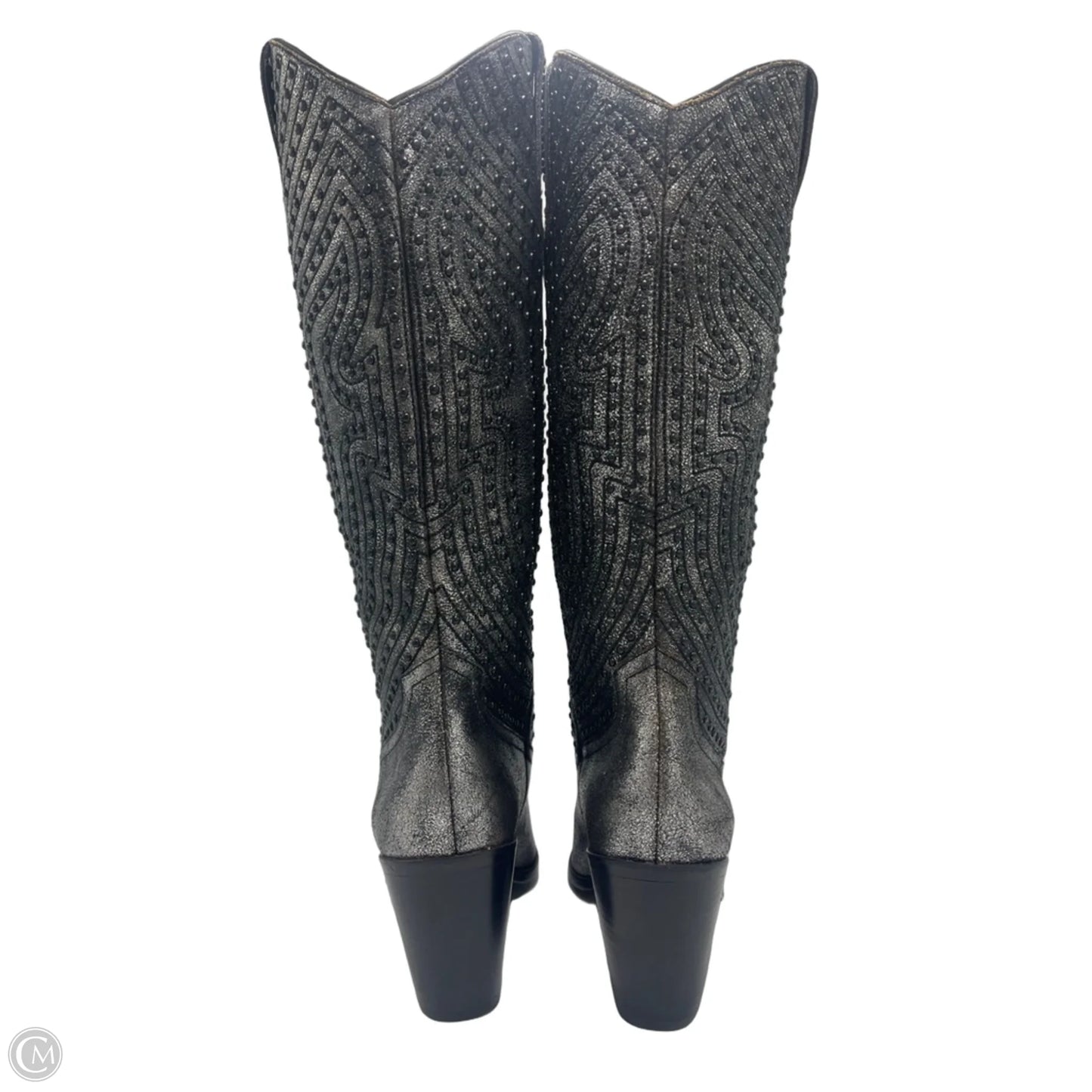 Like New! Boots Designer By Frye In Silver, Size: 10