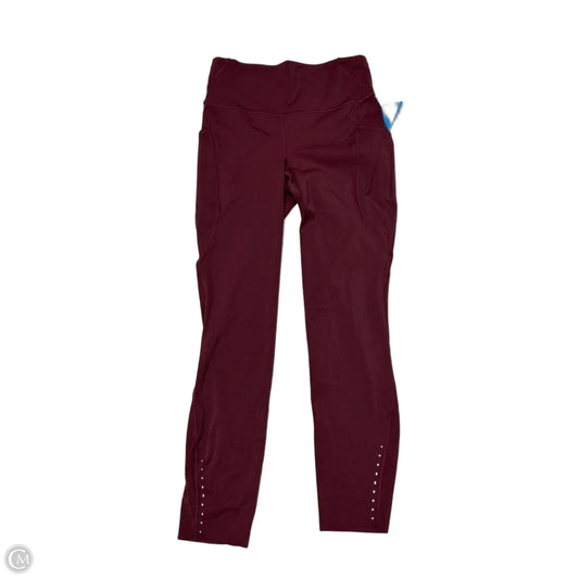 Athletic Leggings By Lululemon In Maroon, Size: S