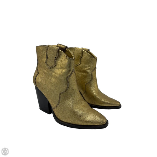 Boots Ankle Heels By Chinese Laundry In Gold, Size: 5.5