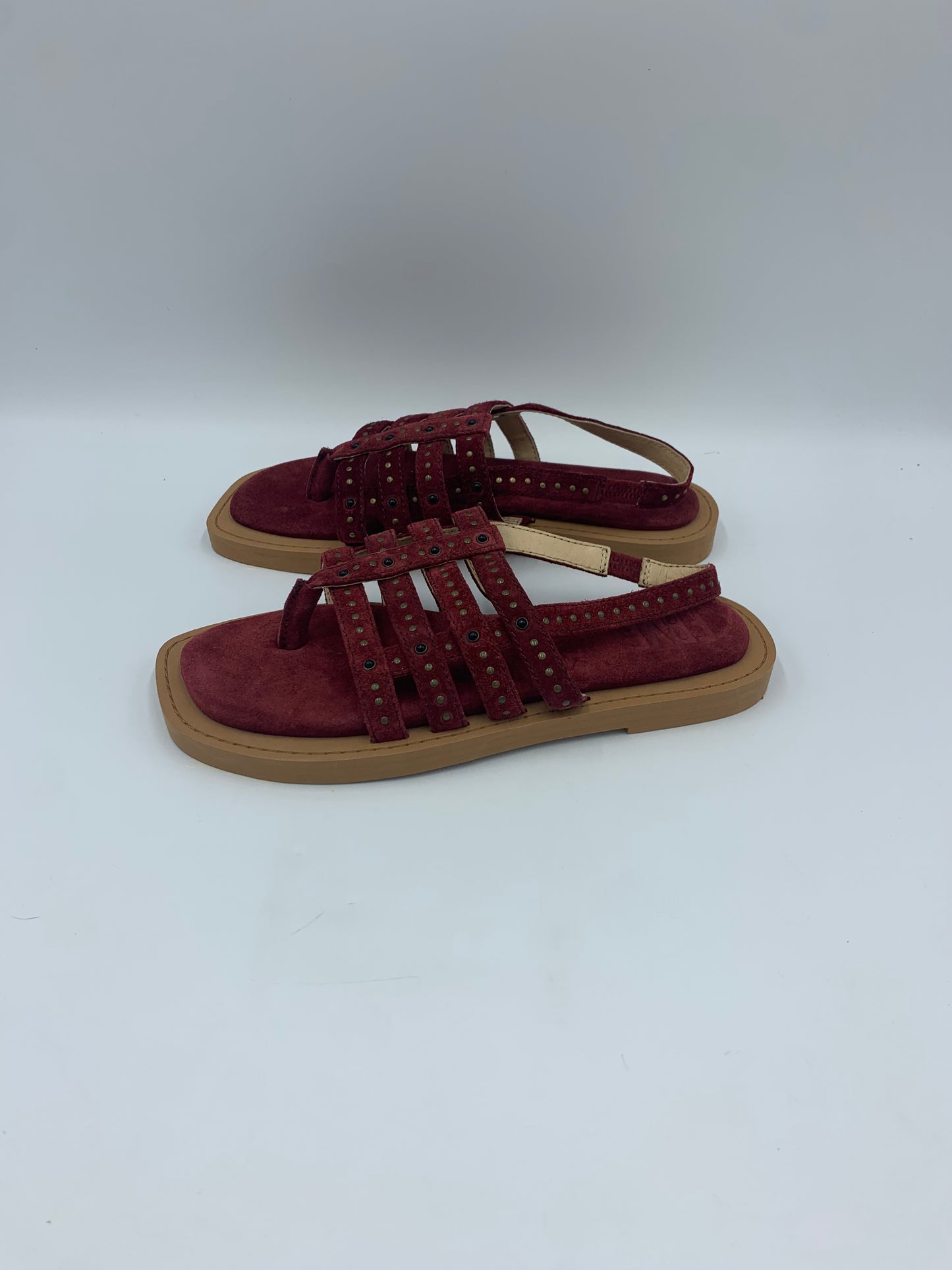 Maroon Sandals Designer Frye, Size 6