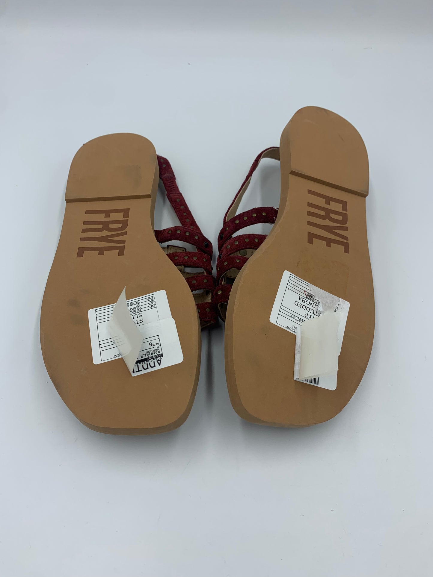 Maroon Sandals Designer Frye, Size 6