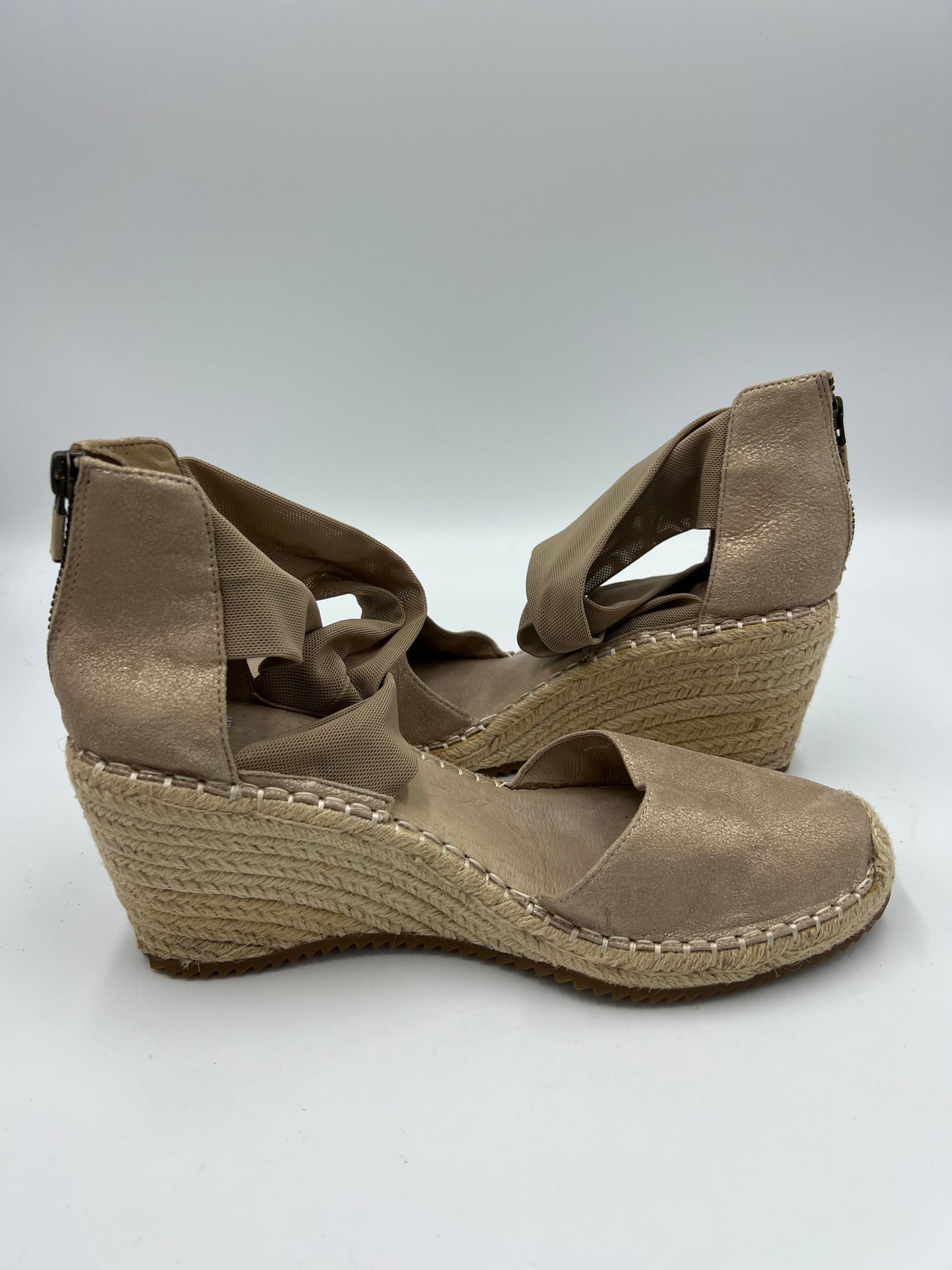 Beige Espadrille Wedges by Eileen Fisher, Size 10