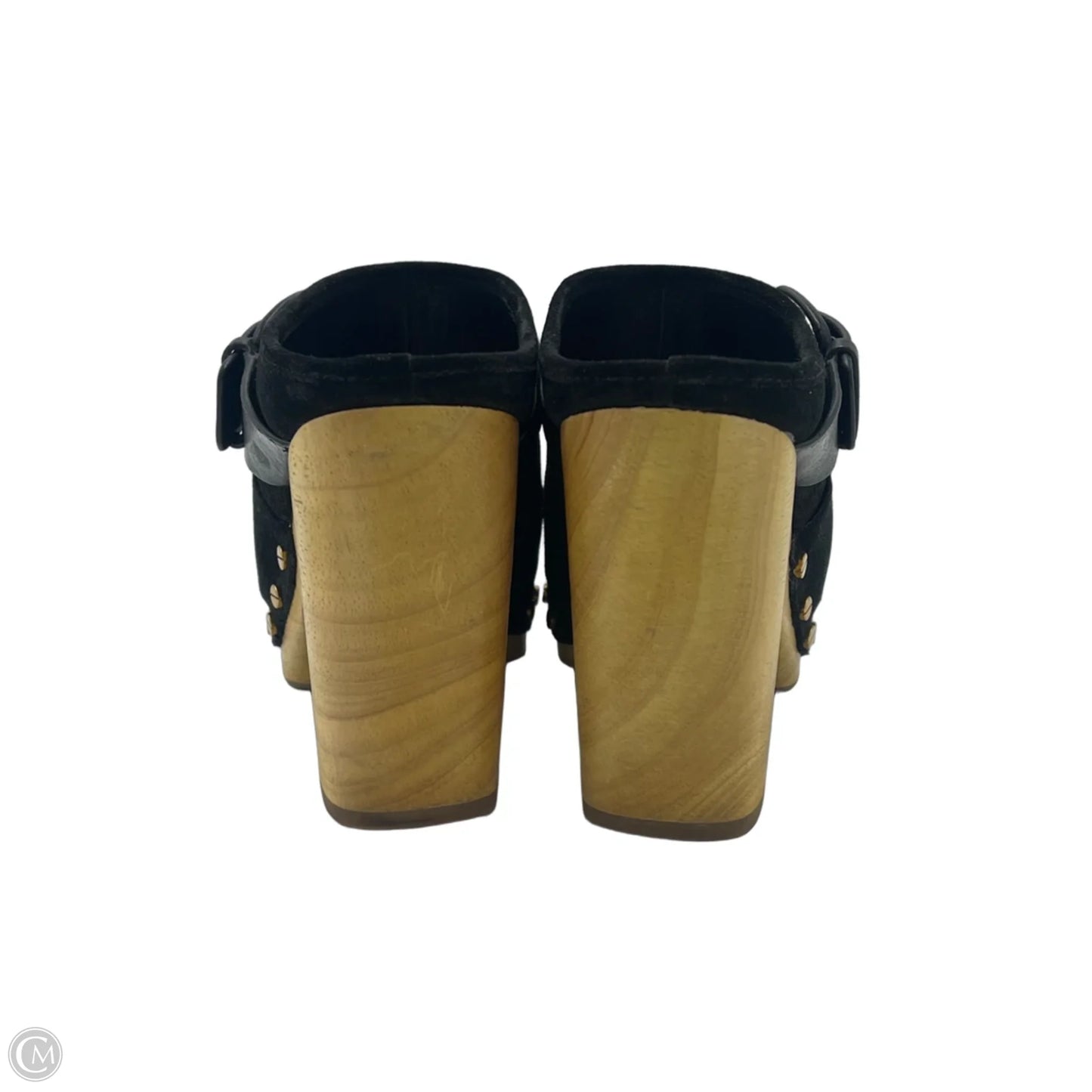 Shoes Heels Block By Veronica Beard In Black & Gold, Size: 7.5