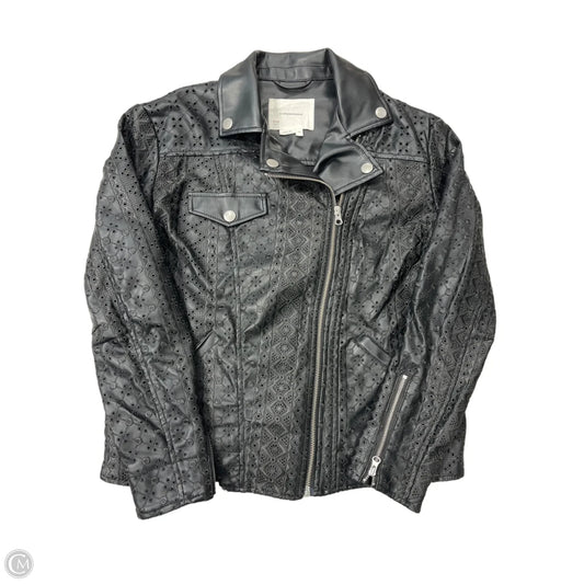Jacket Moto Faux Leather By Anthropologie In Black, Size: Xs