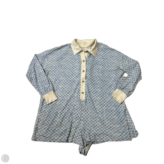 Romper By Anthropologie In Blue & Cream, Size: S