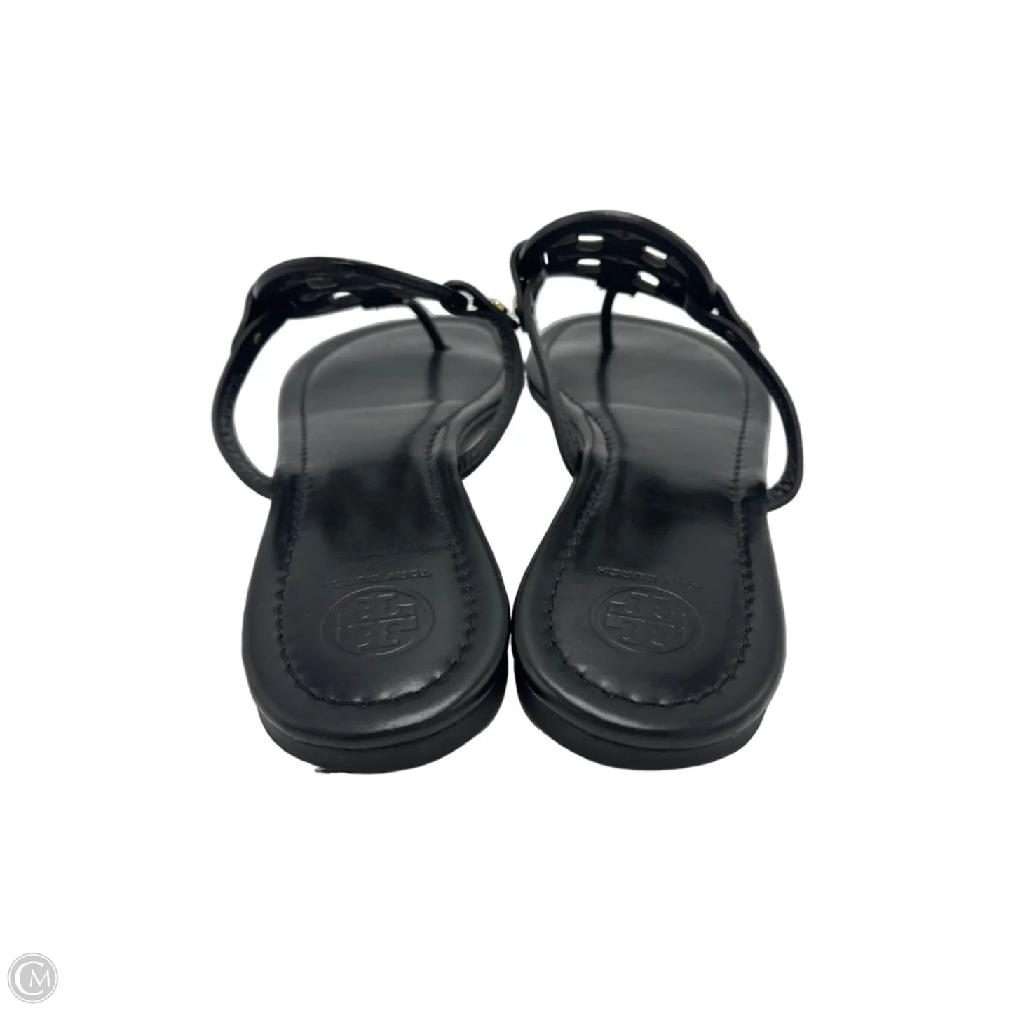 Tory Burch Miller Designer Sandals In Black & Gold, Size: 13
