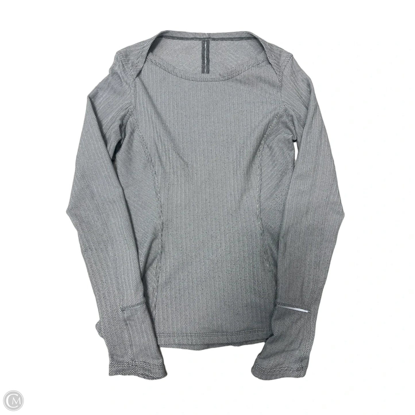 Athletic Top Long Sleeve Collar By Lululemon In Grey, Size: S
