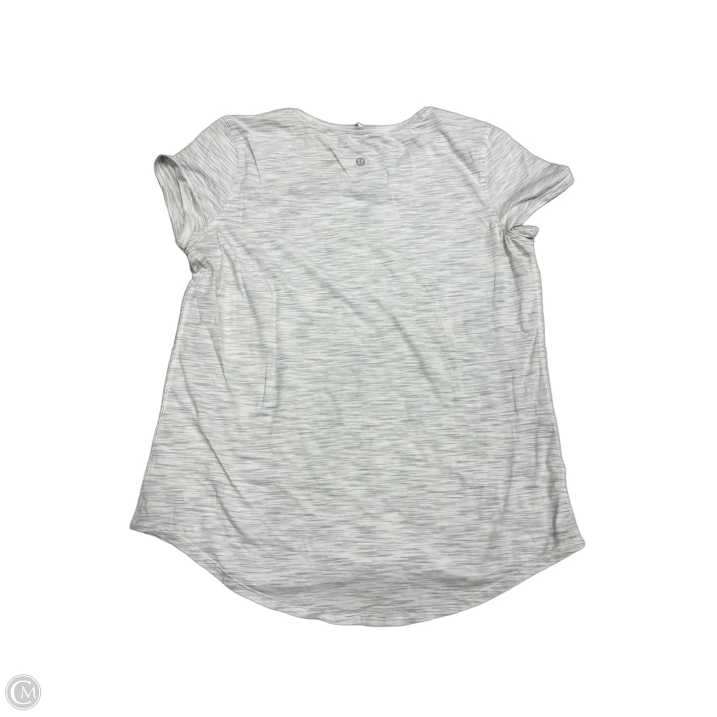 Athletic Top Short Sleeve By Lululemon In Grey, Size: 10