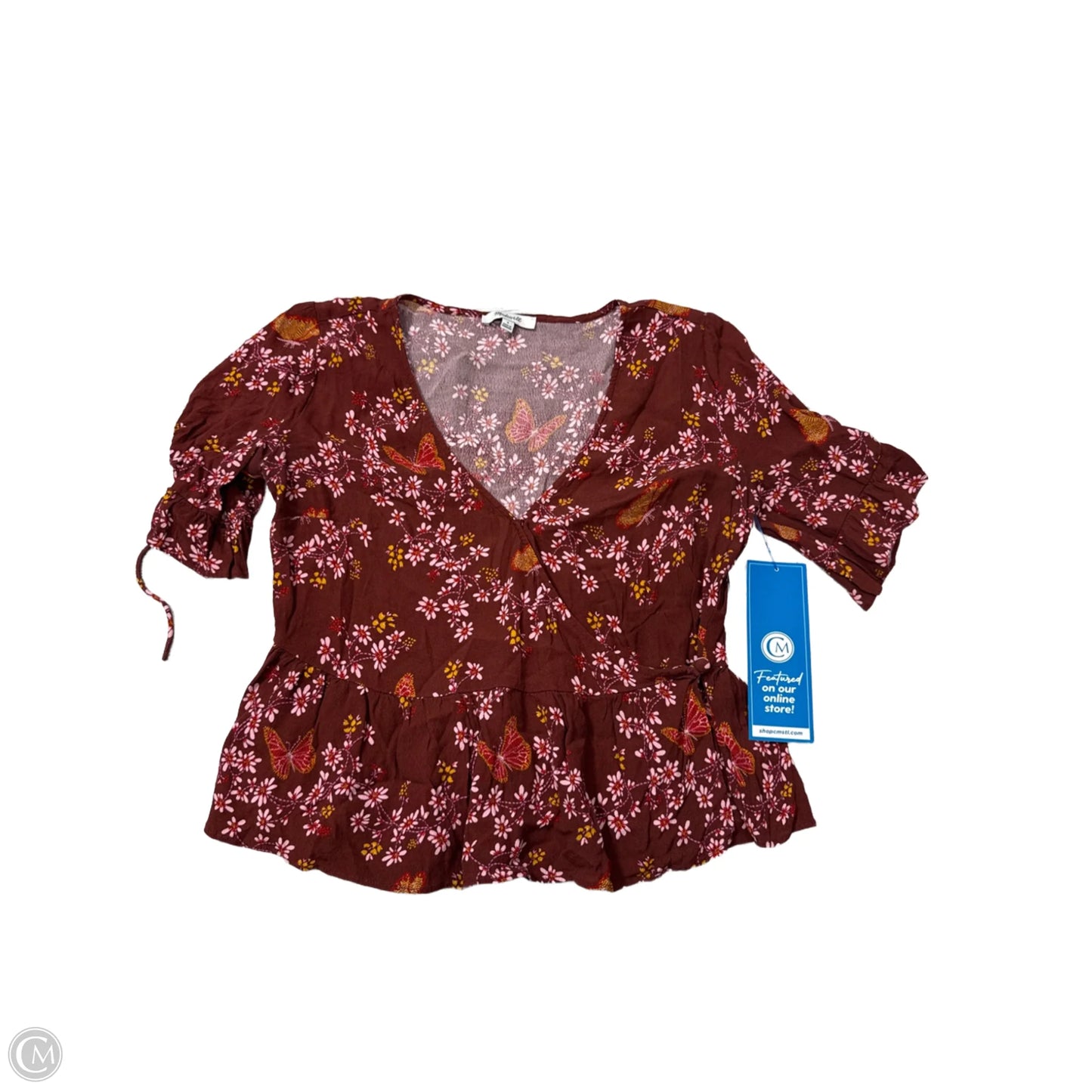 Top Short Sleeve By Madewell In Floral Print, Size: S