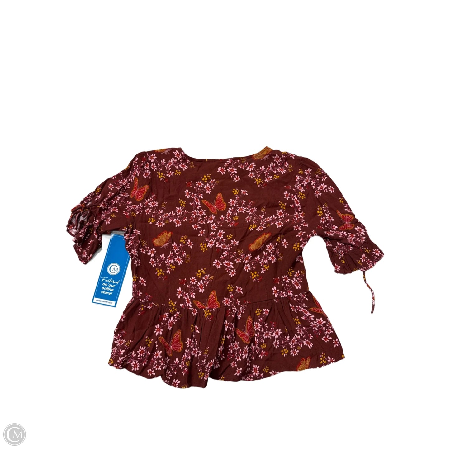 Top Short Sleeve By Madewell In Floral Print, Size: S