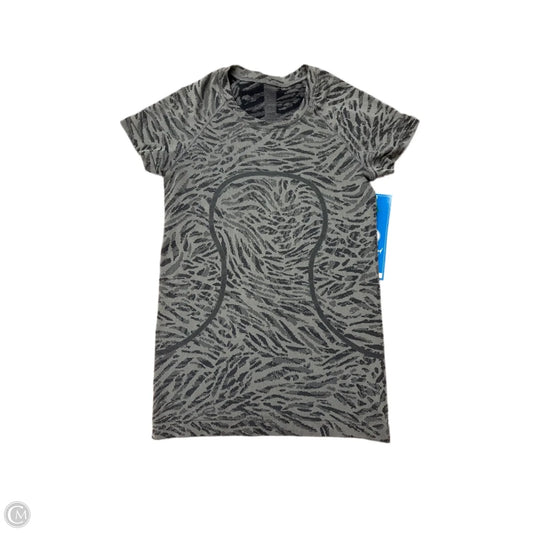 Athletic Top Short Sleeve By Lululemon In Grey, Size: S