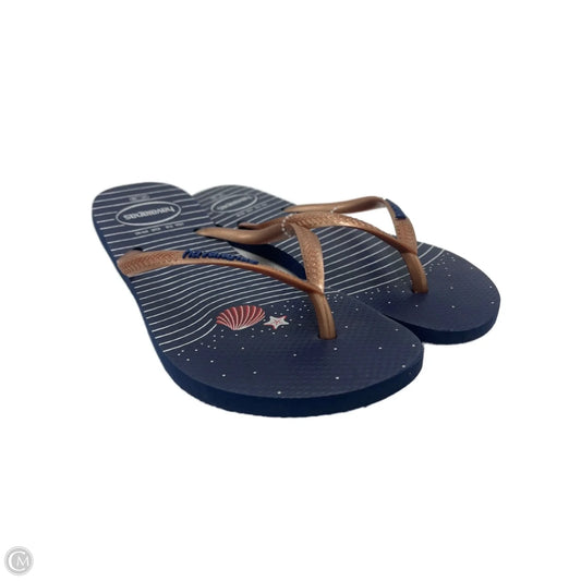 Sandals Flip Flops By Havaianas In Blue, Size: 8
