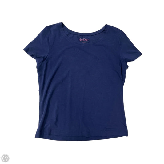 Top Short Sleeve Designer By Lilly Pulitzer In Navy, Size: M