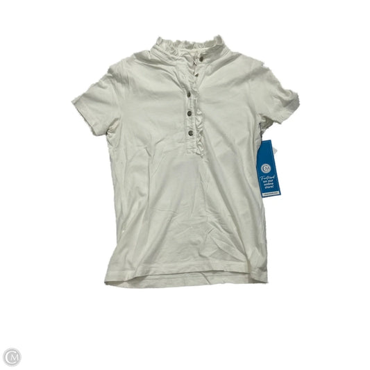 Top Short Sleeve Designer By Tory Burch In White, Size: L