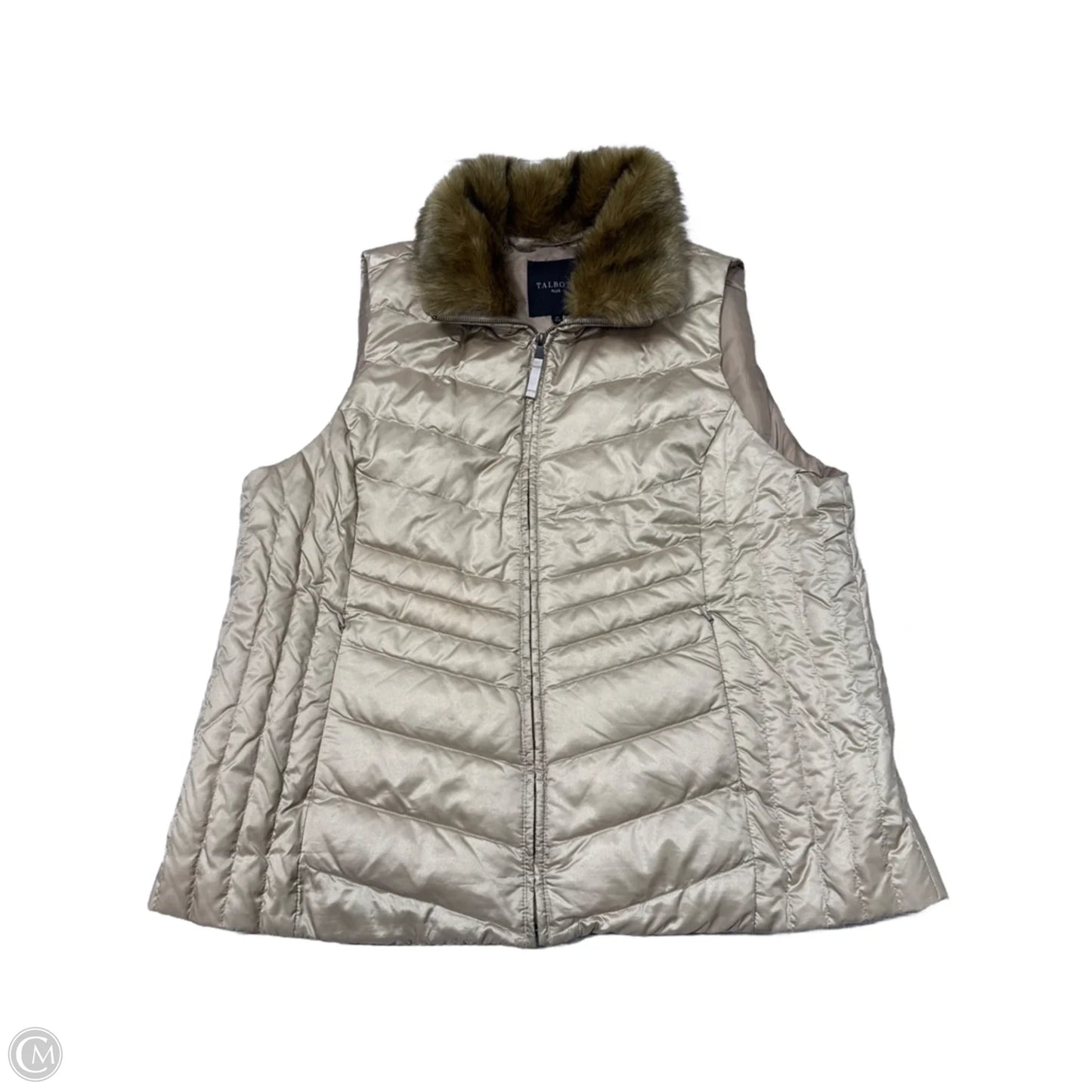 Vest Puffer & Quilted By Talbots In Gold, Size: 2x