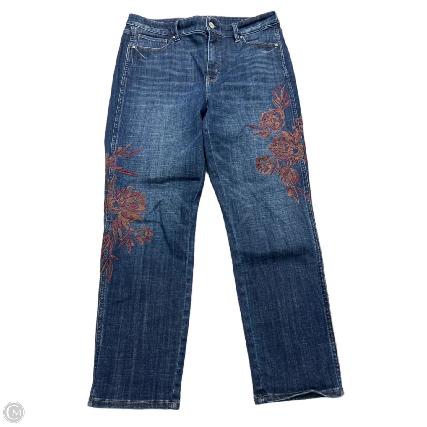 Jeans Straight By White House Black Market In Blue Denim, Size: 10