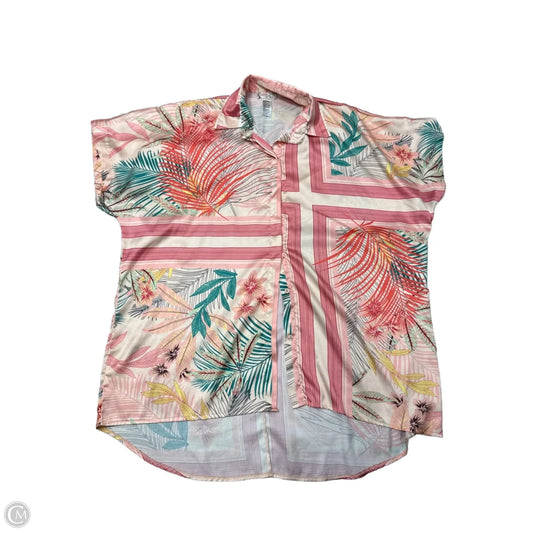 Tunic Short Sleeve By Free People In Pink, Size: Osfm