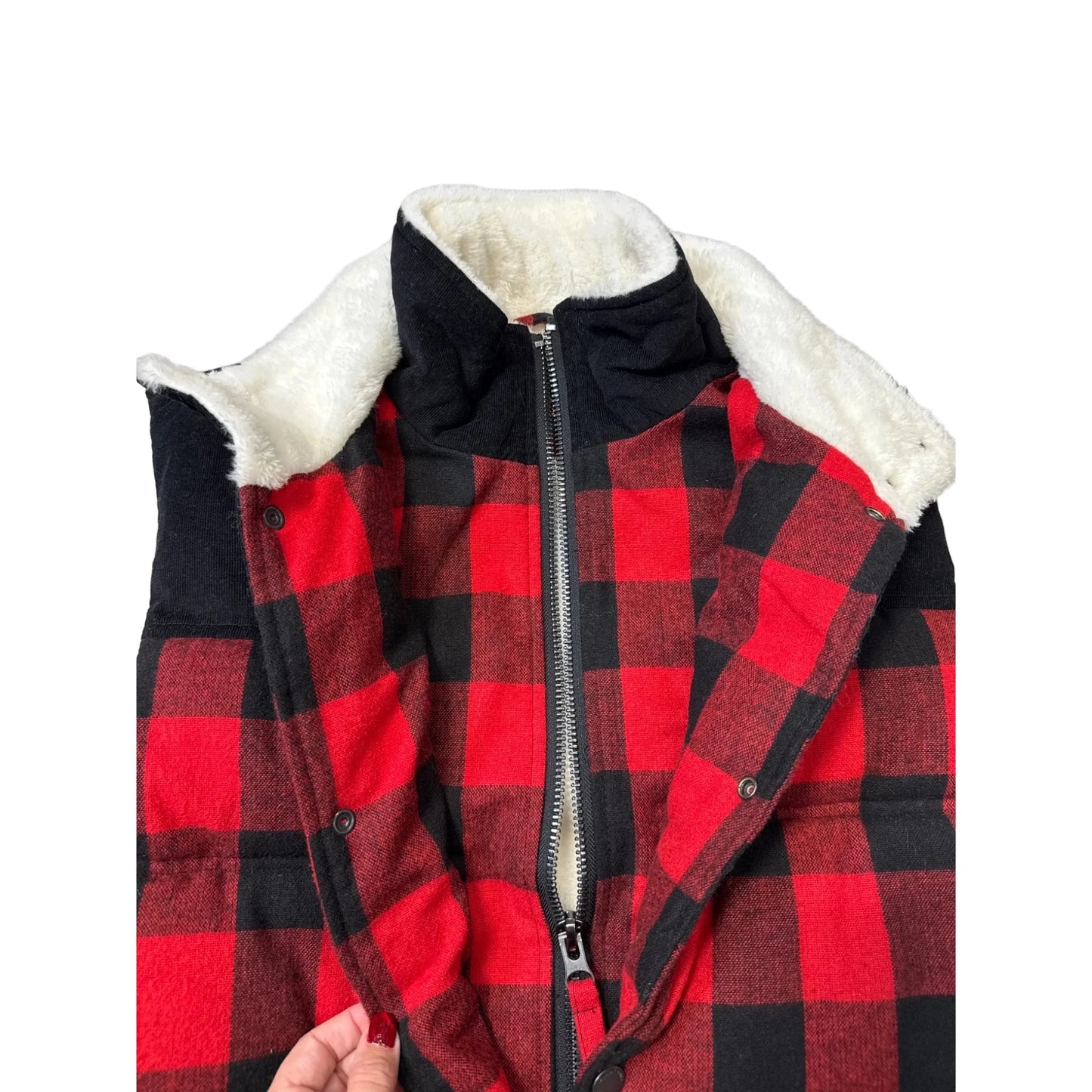Vest Fleece By The Normal Brand In Black & Red, Size: M