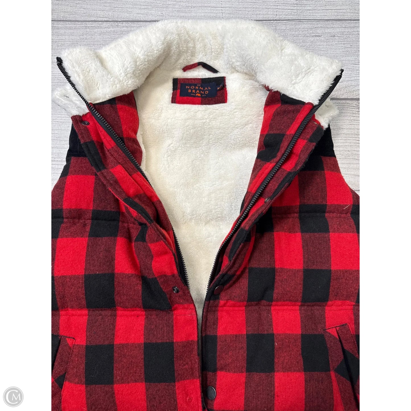 Vest Fleece By The Normal Brand In Black & Red, Size: M