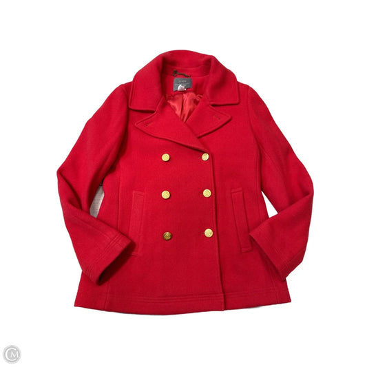 Coat Peacoat By J. Crew In Red, Size: M