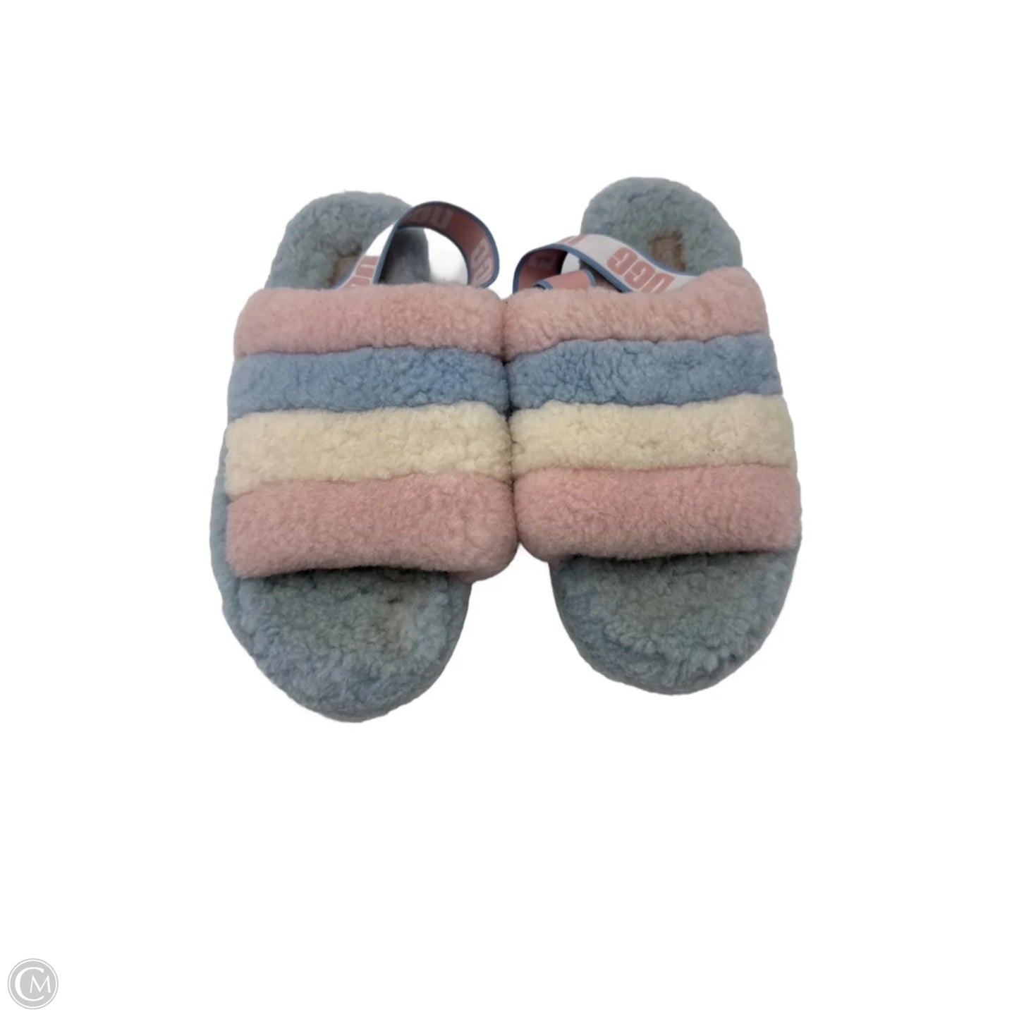 Slippers Designer By UGG In Blue & Pink, Size: 10