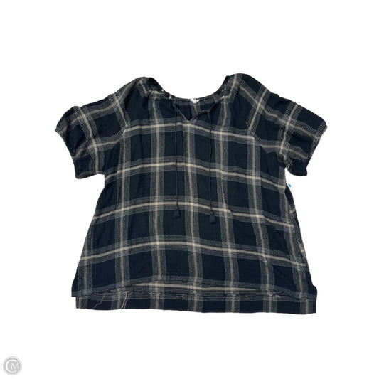 Top Short Sleeve By West Bound In Black & Cream, Size: 2x