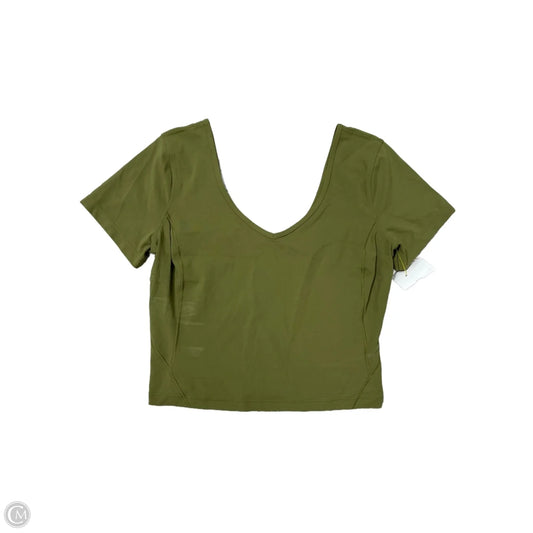 Athletic Top Short Sleeve By Lululemon In Green, Size: L