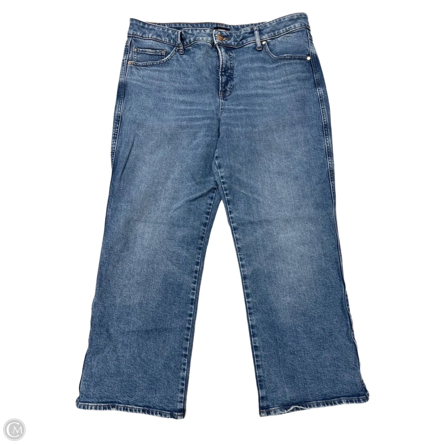 Jeans Straight By Express In Blue Denim, Size: 12