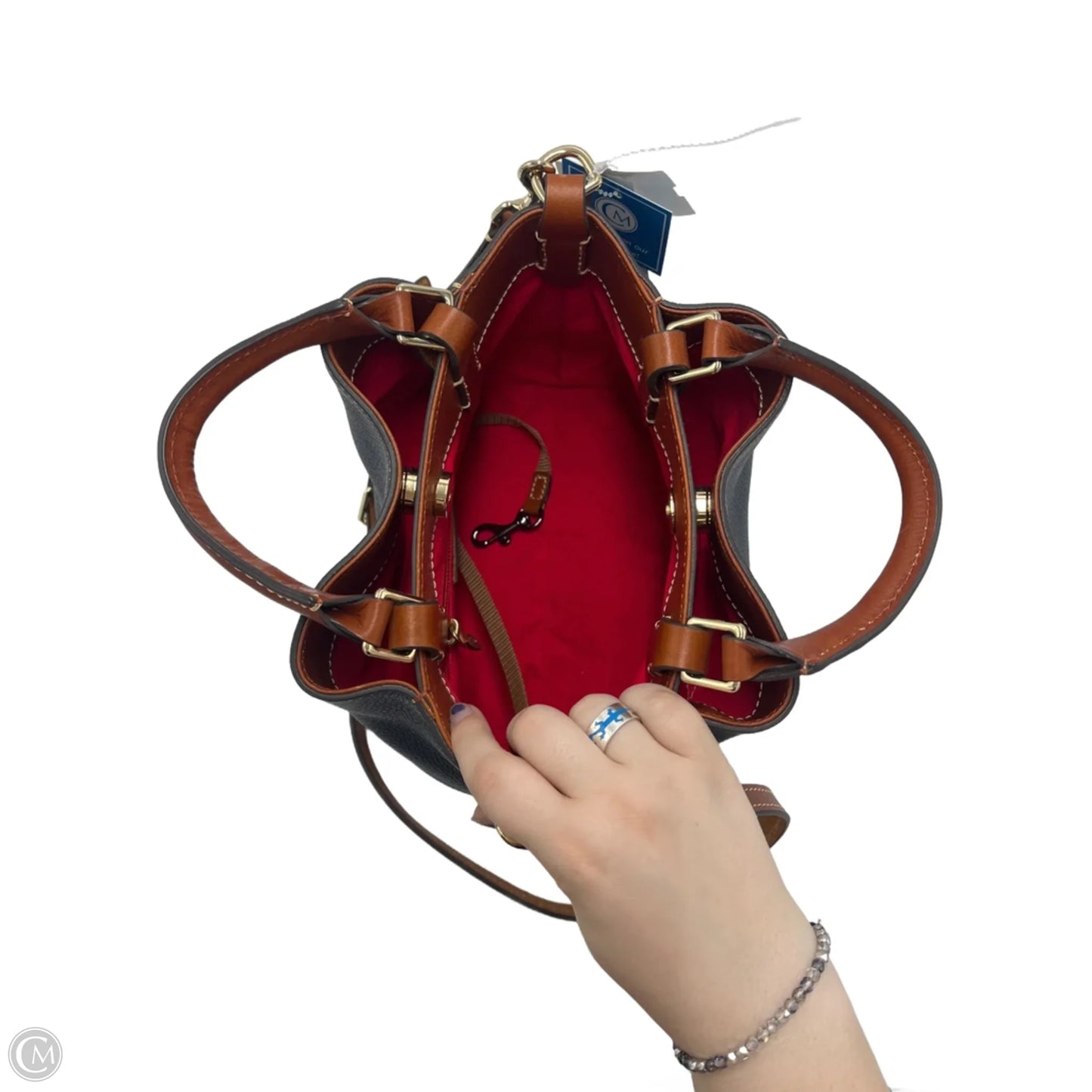 Crossbody Bucket Designer Handbag By Dooney And Bourke