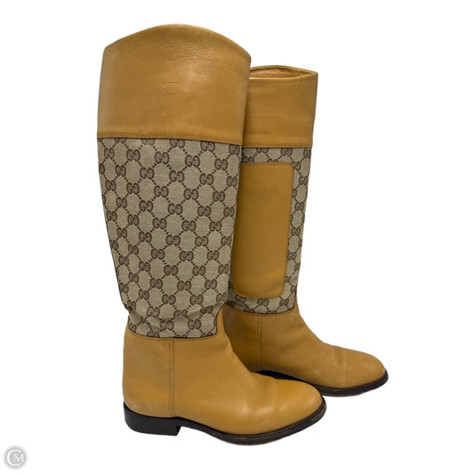 Gucci Luxury Designer Boots By In Yellow, Size: 7.5 (37.5)