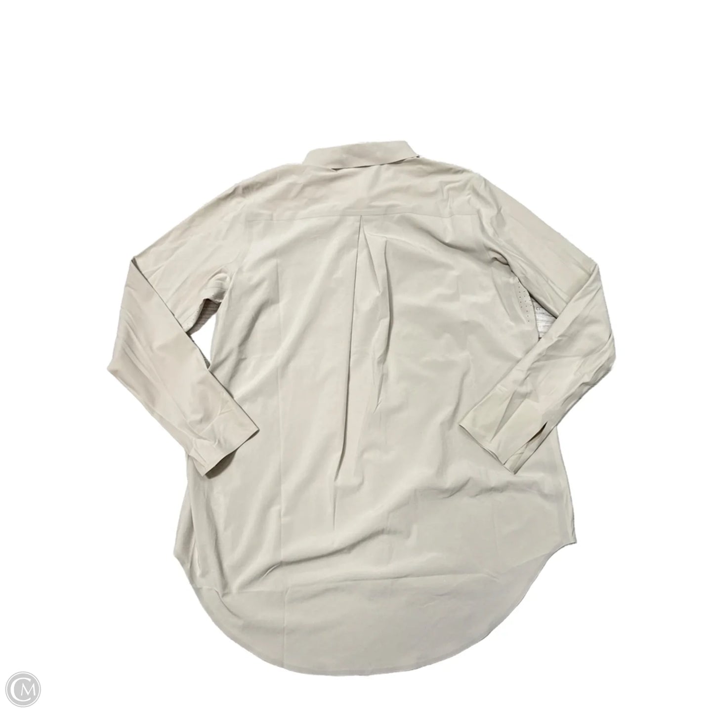 Athletic Top Long Sleeve Collar By Athleta In Tan, Size: M