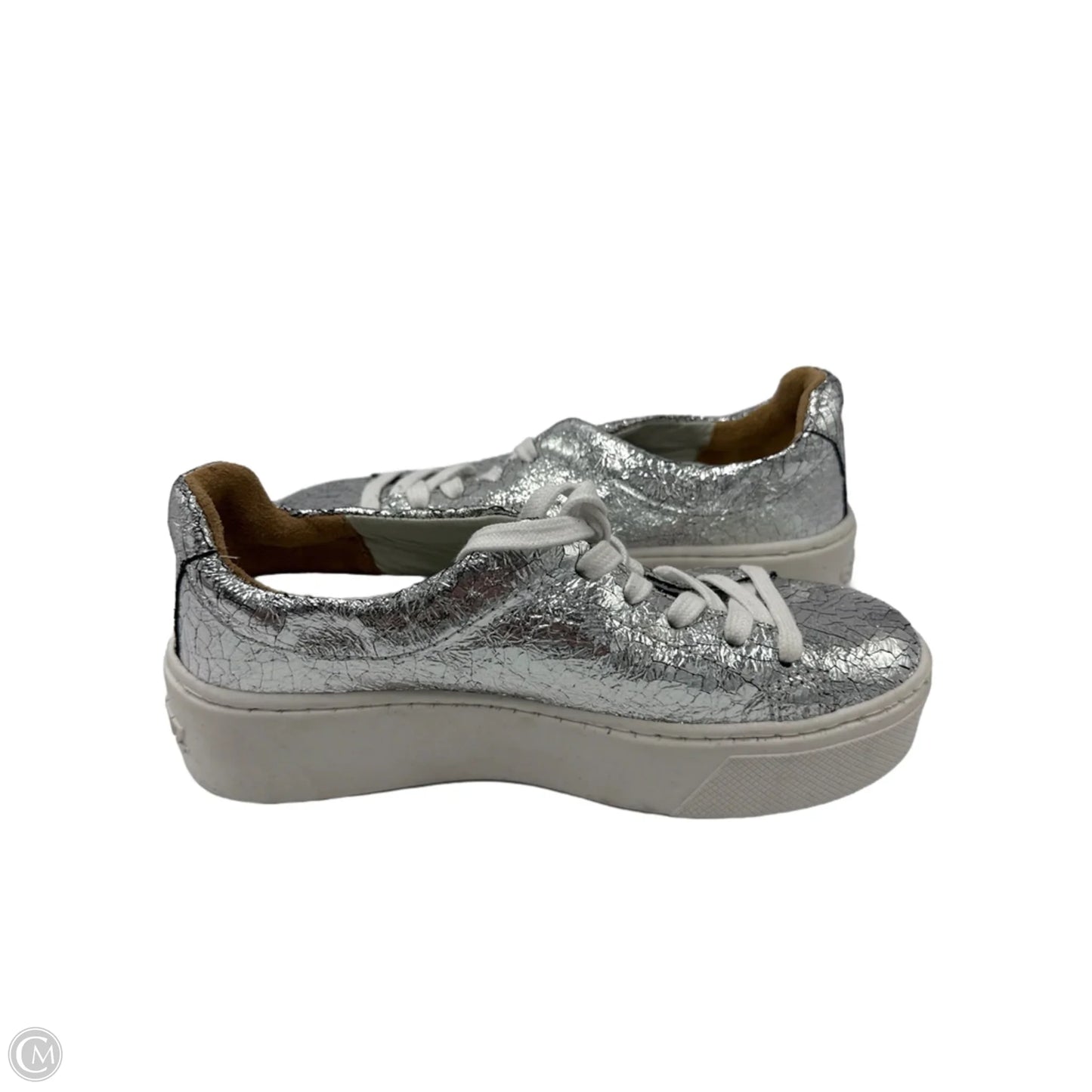 Shoes Sneakers By Schutz In Silver, Size: 6.5