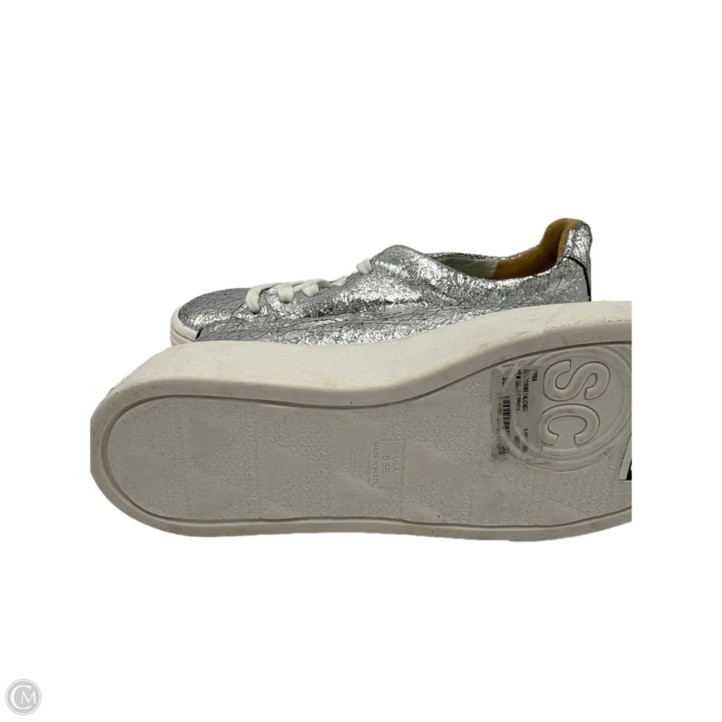 Shoes Sneakers By Schutz In Silver, Size: 6.5
