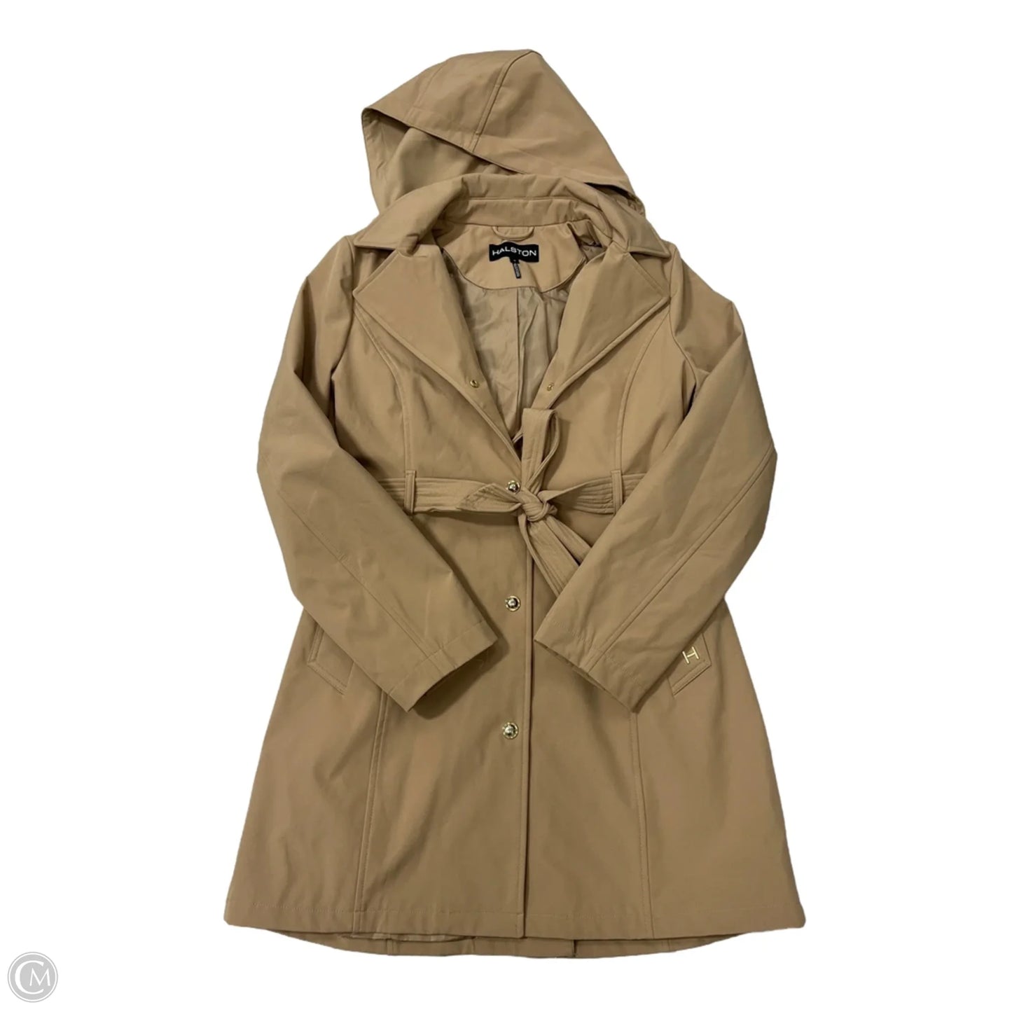 Coat Designer By Halston In Tan, Size: M