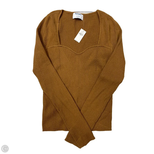 Top Long Sleeve By Old Navy In Brown, Size: M