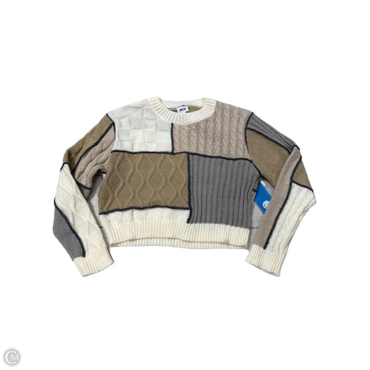 Sweater By Lane 201 In Brown & Cream, Size: M