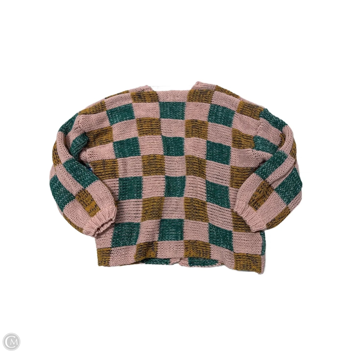 Sweater Cardigan By Bibi In Green & Pink, Size: M