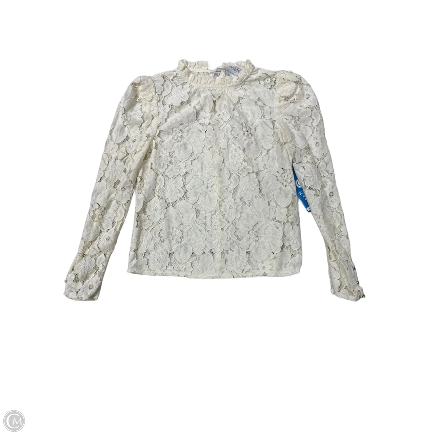 Top Long Sleeve By Anthropologie In Cream, Size: S