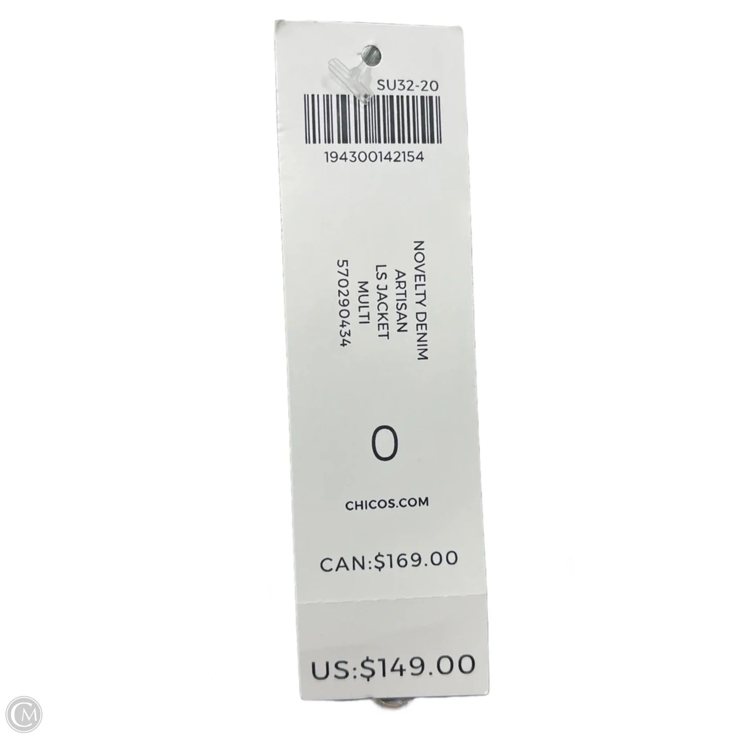 Jacket Shirt By Chicos In Green & White, Size: S